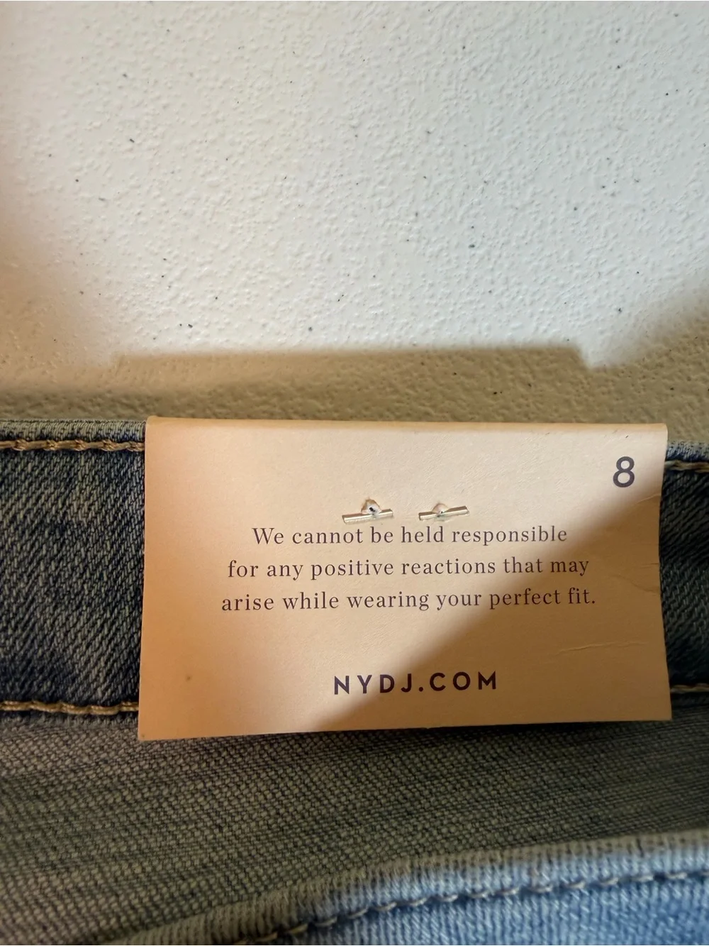 NYDJ High-Rise Straight Crop Jeans in Light Blue Wash NWT size 8